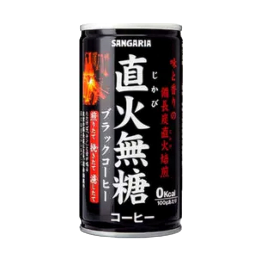 缶コーヒー 直火珈琲 ブラック無糖 185ml×30本入り(1ケース)【受注販売品(大型サイズ)】